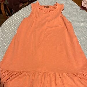 Peach Sleeveless Ruffle Hem Dress